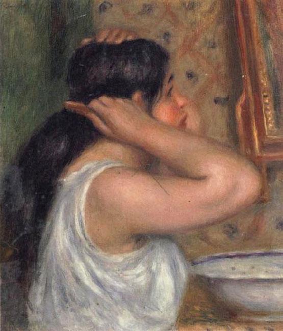 steve art gallery The Toilette Woman Combing Her Hair Pierre Renoir 55x46.5cm