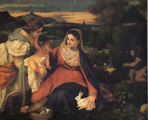 steve art gallery The Virgin with the Rabitl Titian 40x50 cm