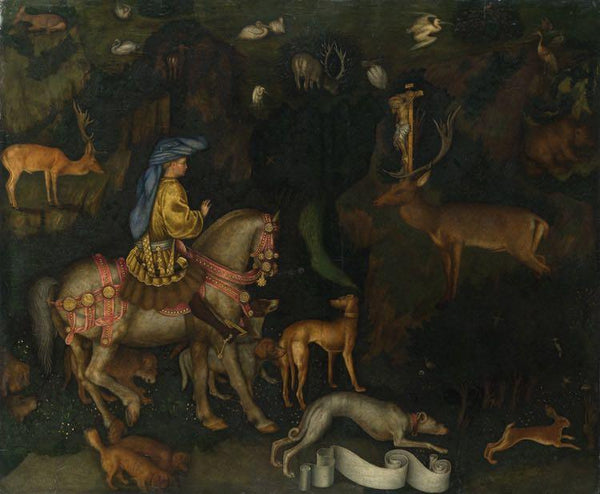 steve art gallery The Vision of St Eustace PISANELLO 55x65cm