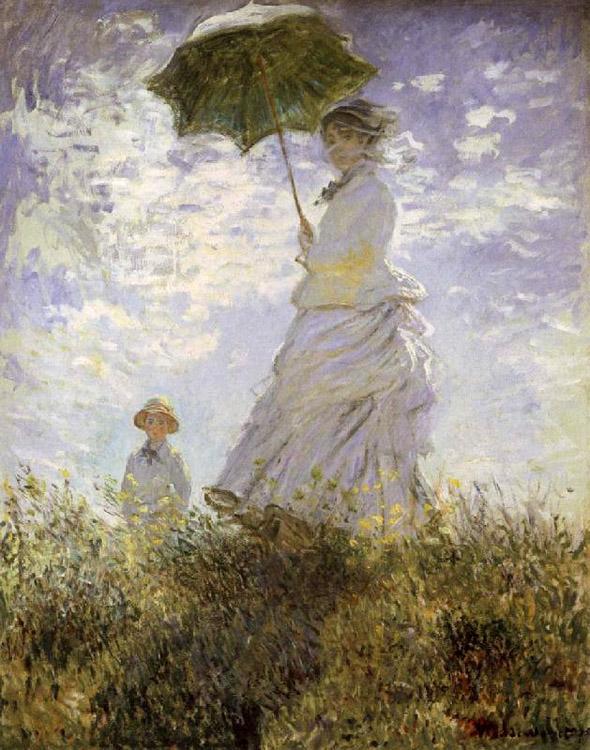 steve art gallery The Walk Lady iwth Parasol Claude Monet 50x40cm