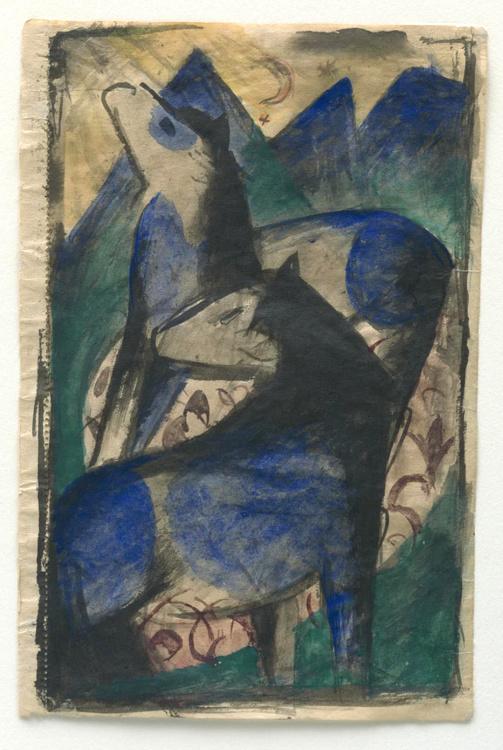 steve art gallery Two Blue Horses Franz Marc 60x40cm