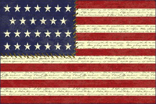 Steve Art Gallery USA Flag Stretched And Ready To Be Hanged 36x24 Ins