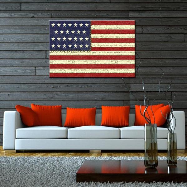 steve art gallery USA flag stretched and ready to be hanged 36x24 ins