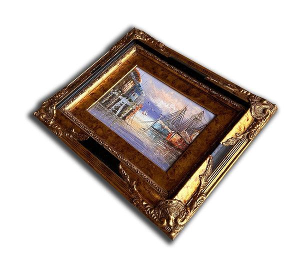 steve art gallery Venice and port hand-painted 25x30 cm eller 10x12 ins