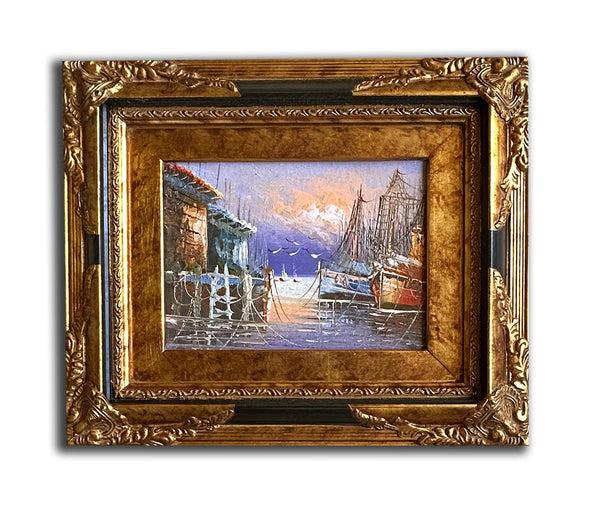 steve art gallery Venice and port hand-painted 25x30 cm eller 10x12 ins