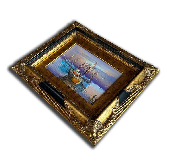 steve art gallery Venice and port hand-painted 25x30 cm eller 10x12 ins