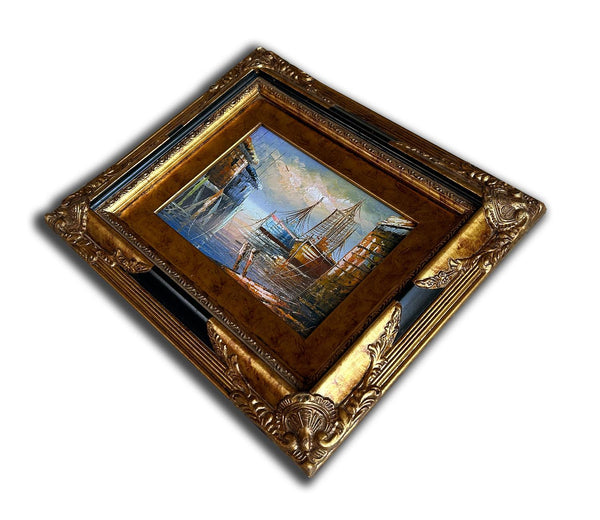 steve art gallery Venice and port hand-painted 25x30 cm eller 10x12 ins