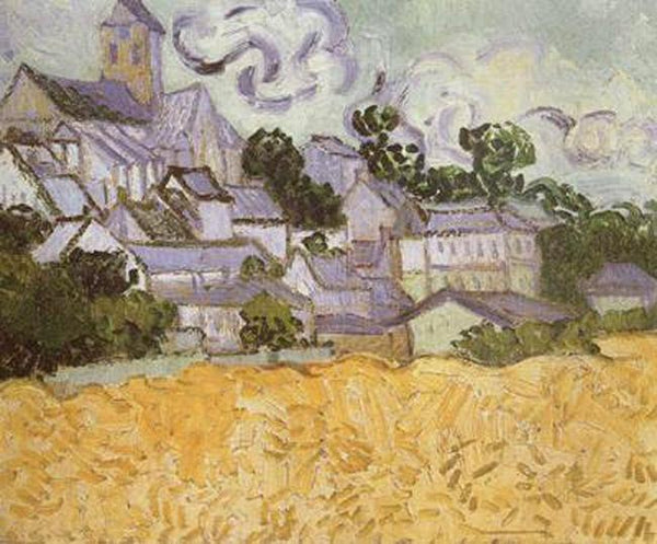 steve art gallery View of Auvers with Church Vincent Van Gogh 34x42cm