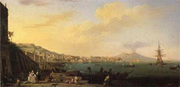 steve art gallery View of Naples with Nt.Vesuvius VERNET Claude-Joseph 80x40cm