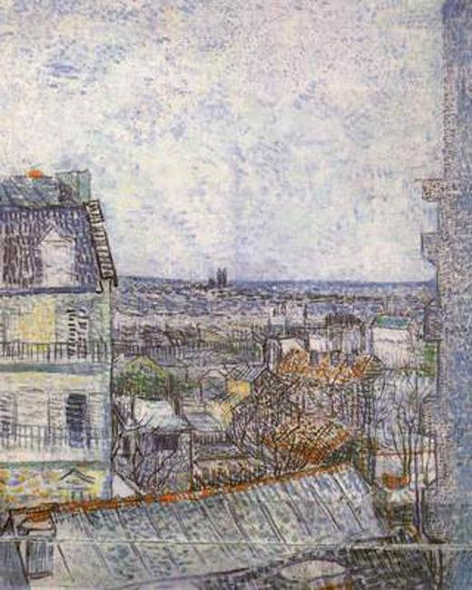 steve art gallery View of Paris from Vincent's Room in the Rue Lepic Vincent Van Gogh