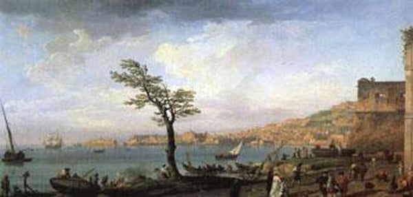 steve art gallery View of the Gulf of Naples VERNET Claude-Joseph 80x40cm