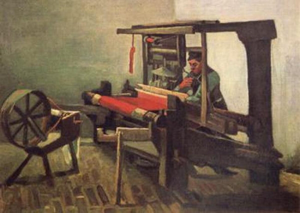 steve art gallery Weaver Facing Left with Spinning Wheel Vincent Van Gogh 61x85cm
