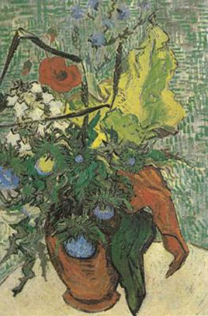 steve art gallery Wild Flowers and Thistles in a Vase Vincent Van Gogh 67x47cm
