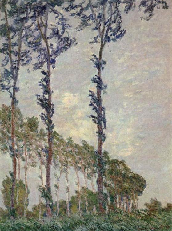 steve art gallery WInd Effect Sequence of Poplars Claude Monet 50x40cm