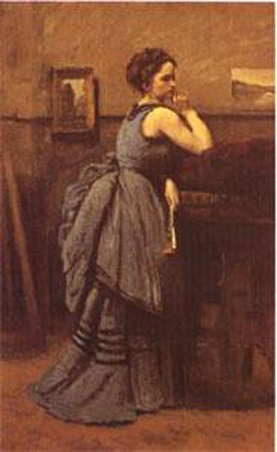 steve art gallery Woman in Blue Jean Baptiste Camille Corot 80x51cm