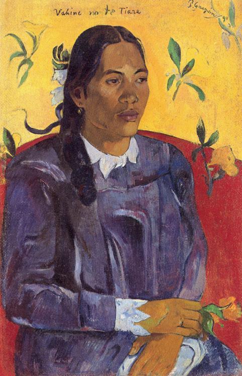 steve art gallery Woman with a Flower Paul Gauguin 70x46cm