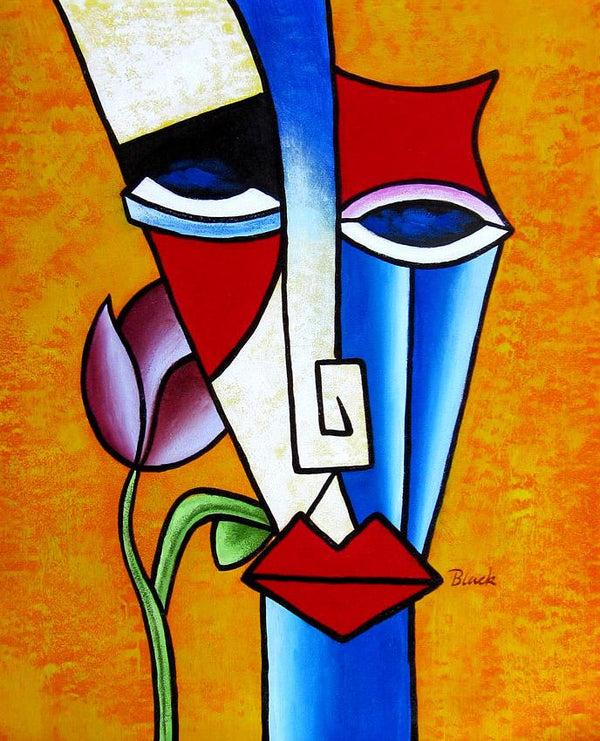 steve art gallery Woman with flowers abstract painting on canvas steve art gallery Woman with flowers abstract painting on canvas