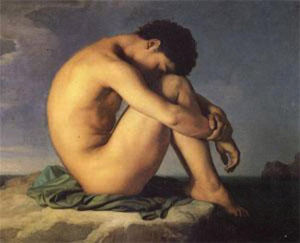 steve art gallery Young Man Beside the Sea A study Hippolyte Flandrin 50x40cm