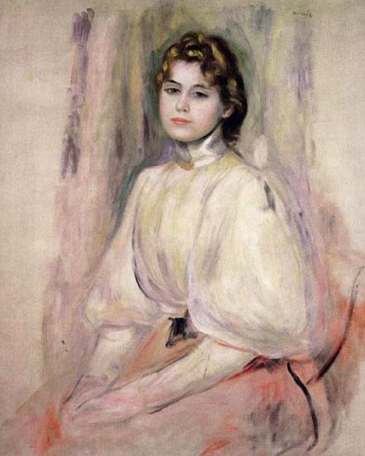 steve art gallery Young Woman Seated Pierre Renoir 50x40cm