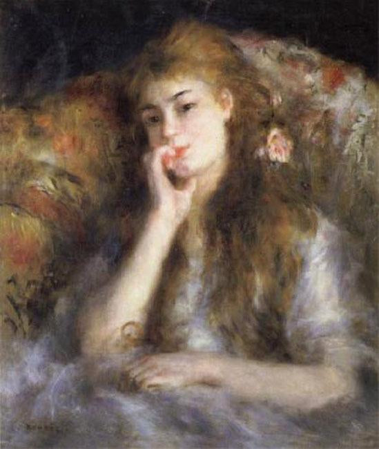 steve art gallery Young Woman Seated(The Thought) Pierre Renoir 66x55.5cm