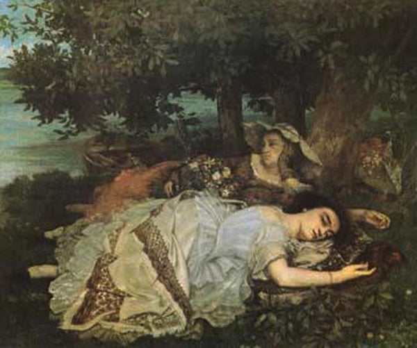 steve art gallery Young Women on the Banks of the Seine Gustave Courbet 60x50cm