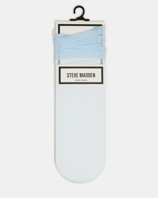 Steve Madden 2 Pack Sofia Solid Mesh Crew Socks Light Blue 2PACKSOFIASOLIDMESHCREWSOCKS