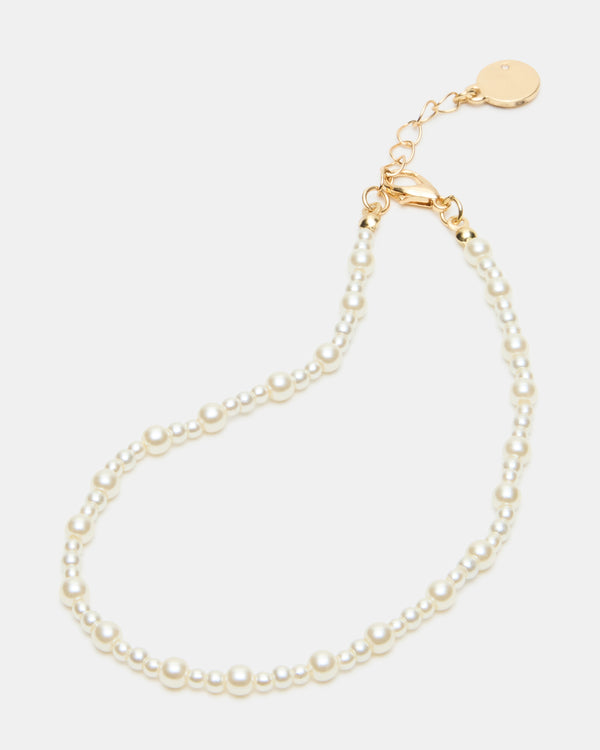 Steve Madden 2-piece Pearl Chain Anklet Set 2-PIECEPEARLCHAINANKLETSET
