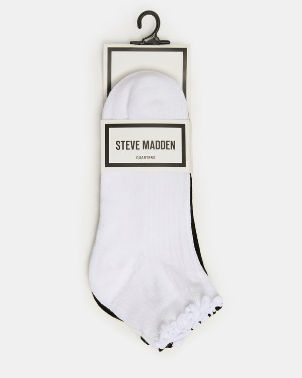 Steve Madden 3 Pack Emma Lettuce Edge Socks White/black 3PACKEMMALETTUCEEDGESOCKSWHITE/BLACK