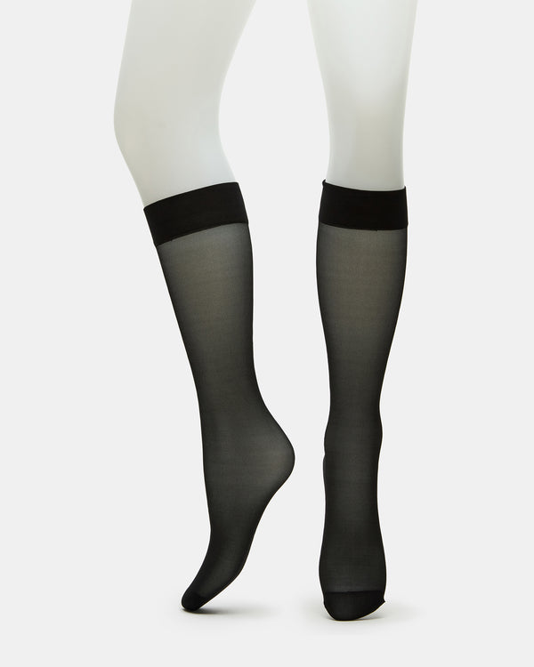 Steve Madden 3 Pack Sheer Knee High Socks Mesh Black 3PACKSHEERKNEEHIGHSOCKSMESH