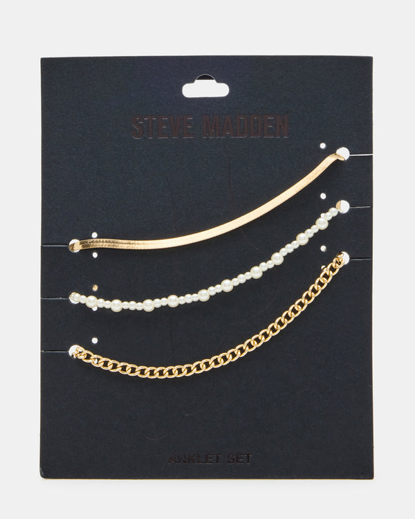 Steve Madden 3-piece Chain Anklet Set 3-PIECECHAINANKLETSET