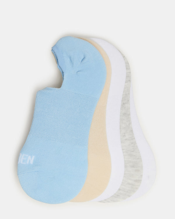 Steve Madden 5 Pack Zoe Sneaker Socks Light Blue 5PACKZOESNEAKERSOCKS