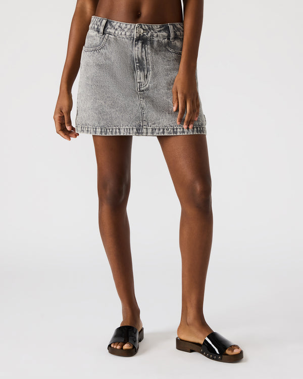 Steve Madden Abaco Denim Skirt Light Grey ABACODENIMSKIRT