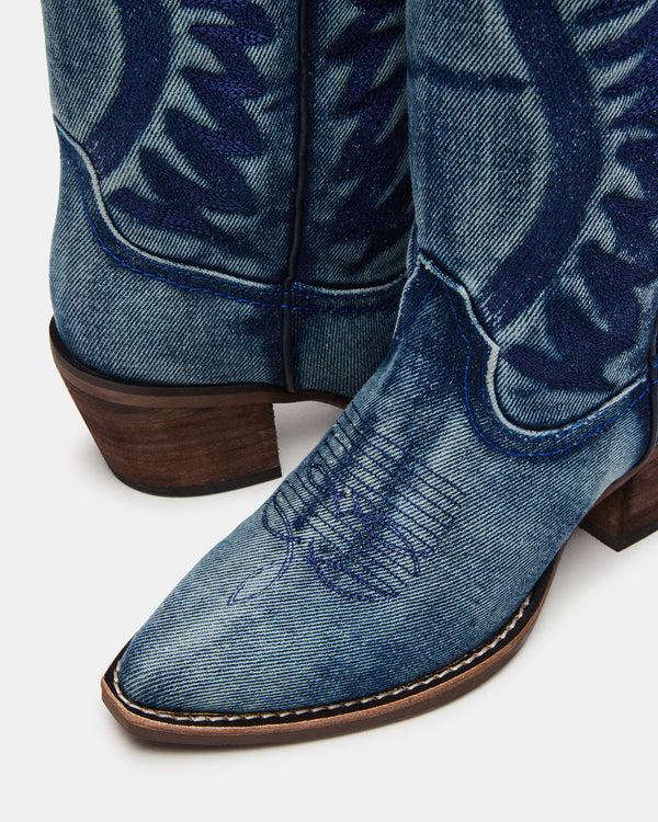 Steve Madden Albany Denim Fabric Wide Calf ALBANYWIDECALF