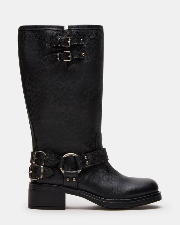 Steve Madden Astor Black Leather Wide Calf ASTORWIDECALF