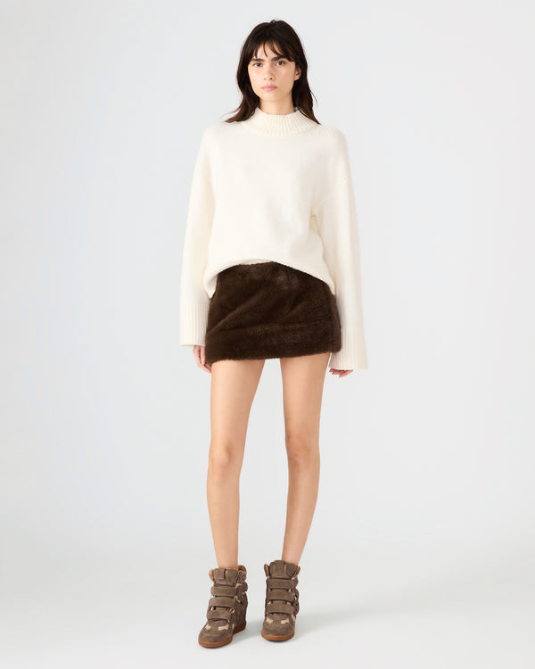 Steve Madden Aviva Faux Fur Skirt Dark Espresso AVIVAFAUXFURSKIRT