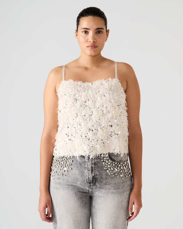 Steve Madden Blakelyn Feather Top Ivory BLAKELYNFEATHERTOP
