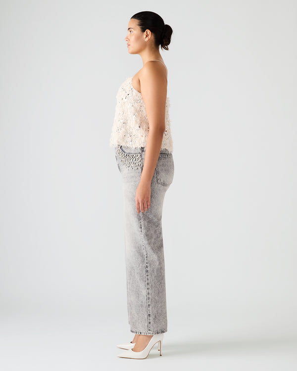 Steve Madden Blakelyn Feather Top Ivory BLAKELYNFEATHERTOP