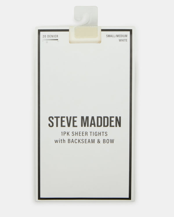 Steve Madden Bridal Bow Tights Sheer White BRIDALBOWTIGHTSSHEER