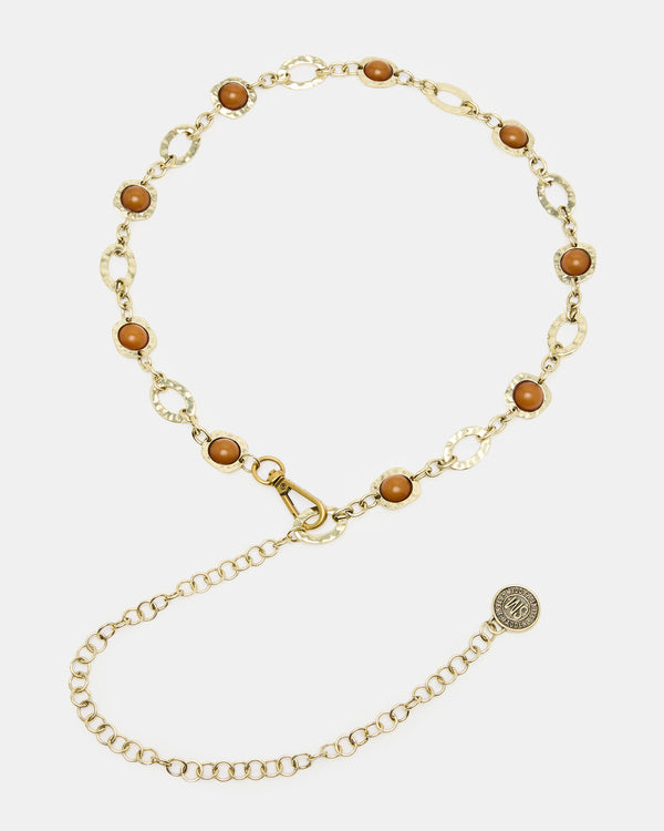 Steve Madden Colored Stone Chain Belt Gold COLOREDSTONECHAINBELTGOLD