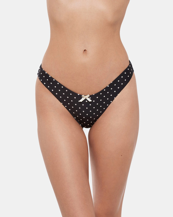 Steve Madden Darling Dot Bikini Bottom Black Multi DARLINGDOTBIKINIBOTTOM