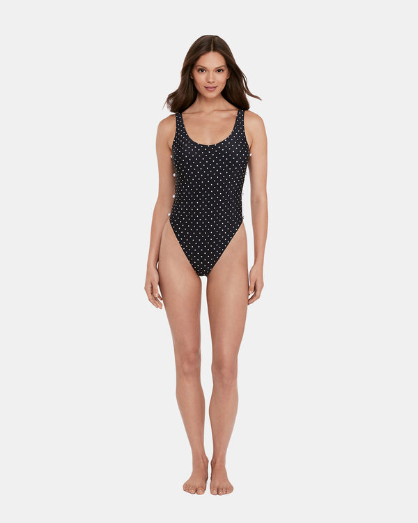 Steve Madden Darling Dot One Piece Swimsuit Black Multi DARLINGDOTONEPIECESWIMSUIT