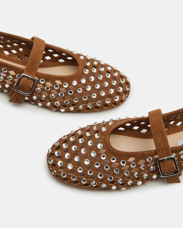 Steve Madden Dreaming Chestnut Suede Rhinestones DREAMINGRHINESTONES