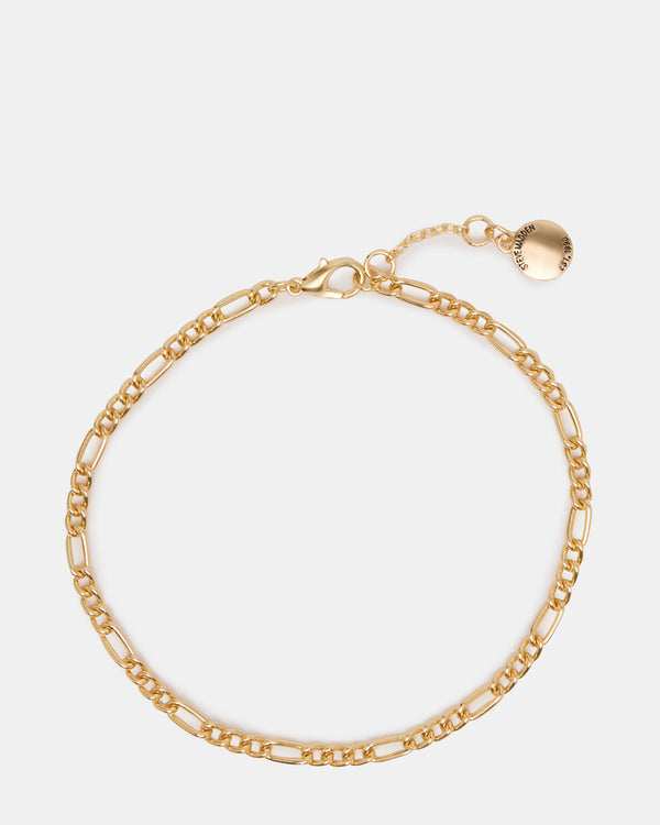 Steve Madden Figaro Chain Anklet Gold FIGAROCHAINANKLET