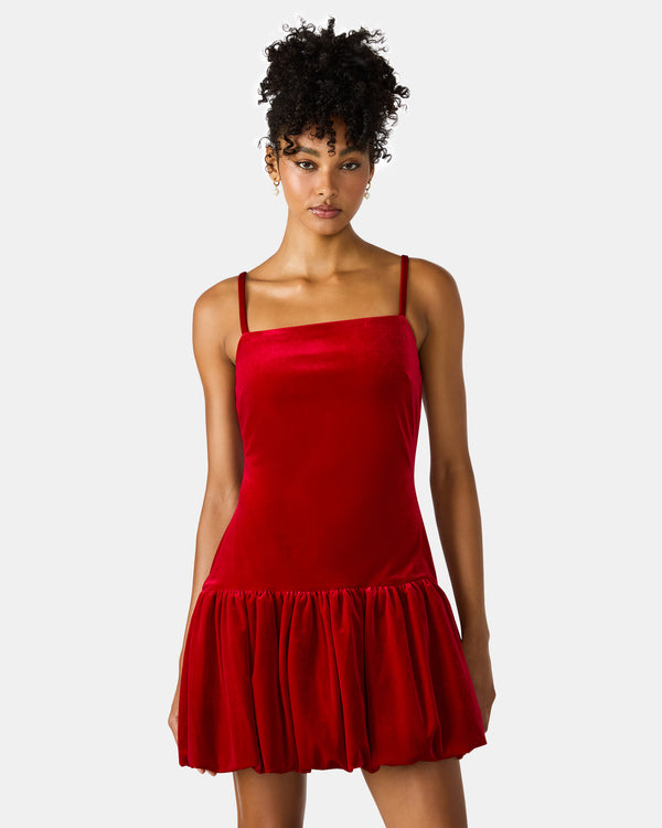 Steve Madden Giovanna Dress Red Velvet GIOVANNADRESS