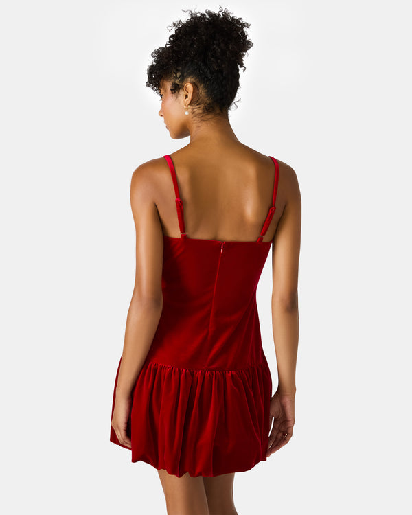 Steve Madden Giovanna Dress Red Velvet GIOVANNADRESS