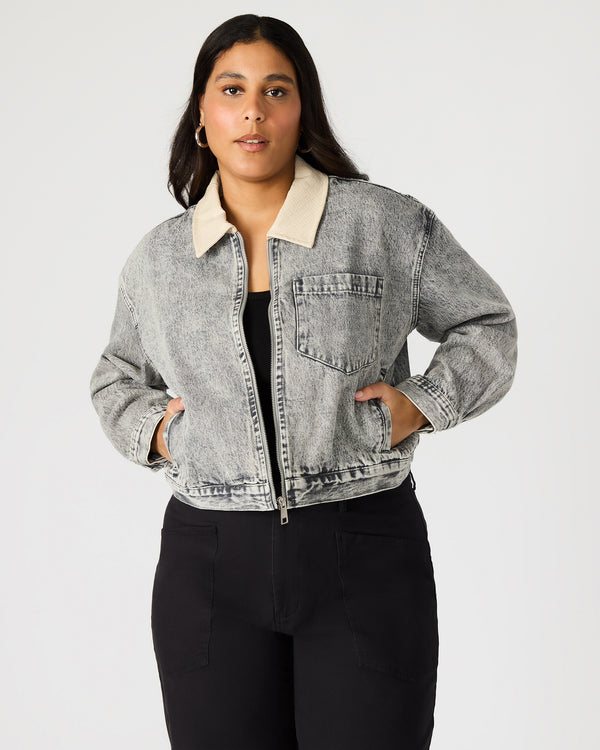 Steve Madden Glacia Denim Jacket Light Grey GLACIADENIMJACKET
