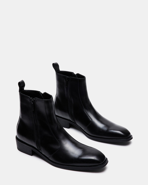 Steve Madden Haynes Black Leather HAYNES MEN'S SHOES