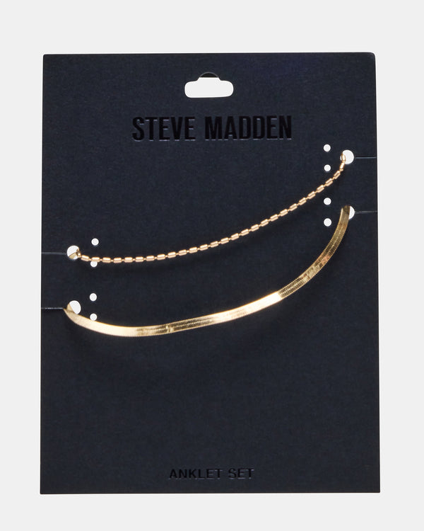 Steve Madden Herringbone Chain Anklet Set Gold HERRINGBONECHAINANKLETSET