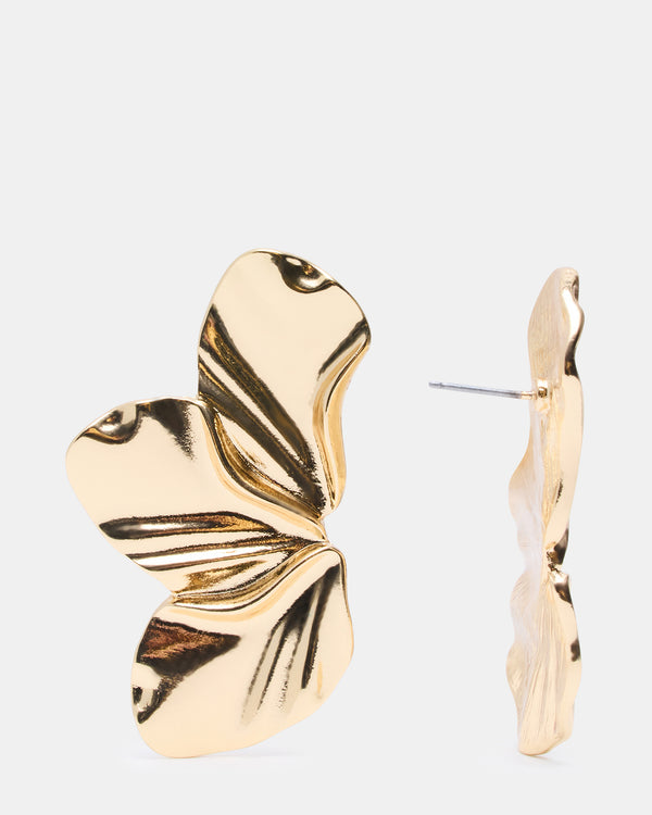Steve Madden Large Flower Post Earrings Gold LARGEFLOWERPOSTEARRINGS