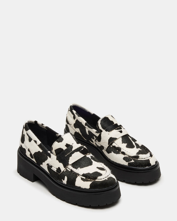 Steve Madden Layken Black Cow Print LAYKENBLACKCOWPRINT